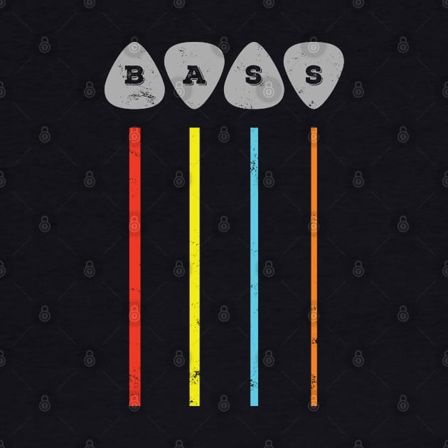 Bass Guitar Picks Bass Strings Colorful Theme by nightsworthy